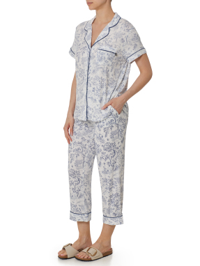 ΓΥΝΑΙΚΕΙΟ ΣΕΤ ΠΙΤΖΑΜΕΣ | Λευκό-Μπλε XL