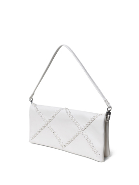 ΓΥΝΑΙΚΕΙΟ ΔΕΡΜΑΤΙΝΟ CLUTCH FOLDED | Λευκό