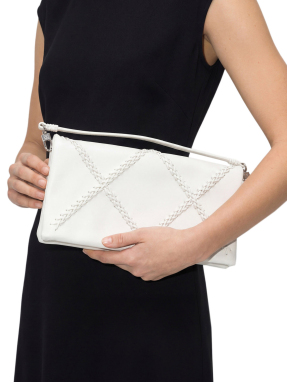 ΓΥΝΑΙΚΕΙΟ ΔΕΡΜΑΤΙΝΟ CLUTCH FOLDED | Λευκό