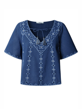 ΓΥΝΑΙΚΕΙΟ DENIM T-SHIRT | Μπλε Σκούρο M