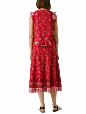 ΓΥΝΑΙΚΕΙΟ FLORAL ΤΟΠ | Κόκκινο XS