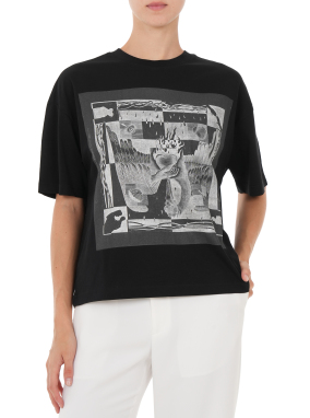 ΓΥΝΑΙΚΕΙΟ T-SHIRT SYNENOSIS | Μαύρο S