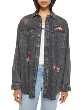 ΓΥΝΑΙΚΕΙΟ DENIM JACKET THE EXES AND OHS | Γκρι Σκούρο GHR M