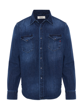 ΑΝΔΡΙΚΟ DENIM ΠΟΥΚΑΜΙΣΟ | Μπλε Σκούρο M