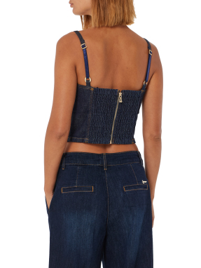 ΓΥΝΑΙΚΕΙΟ DENIM ΤΟΠ | Μπλε Σκούρο S