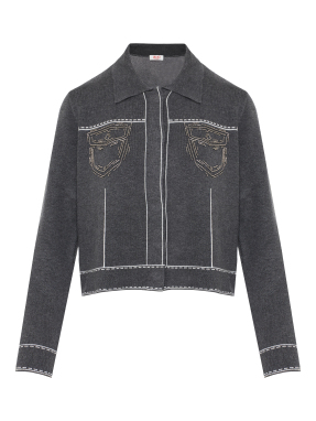 ΓΥΝΑΙΚΕΙΟ ΠΛΕΚΤΟ JACKET | Γκρι Σκούρο S