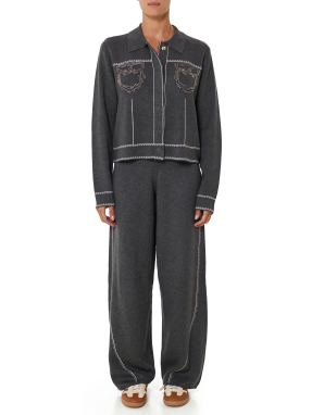 ΓΥΝΑΙΚΕΙΟ ΠΛΕΚΤΟ JACKET | Γκρι Σκούρο S