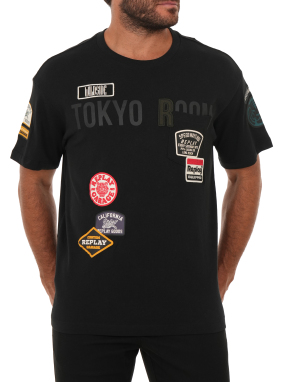 ΑΝΔΡΙΚΟ T-SHIRT ΜΕ PATCHES | Μαύρο L