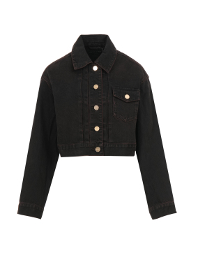 ΓΥΝΑΙΚΕΙΟ DENIM JACKET BLINK CROPPED | Καφέ Σκούρο OVERDYED BROWN S