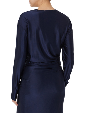 ΓΥΝΑΙΚΕΙΑ ΜΑΚΡΥΜΑΝΙΚΗ ΜΠΛΟΥΖΑ | Μπλε Σκούρο FR 40