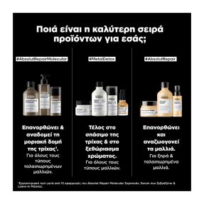 ABSOLUT REPAIR MOLECULAR LEAVE-IN ΜΑΣΚΑ ΜΟΡΙΑΚΗΣ ΕΠΑΝΟΡΘΩΣΗΣ ΓΙΑ ΤΑΛΑΙΠΩΡΗΜΕΝΑ ΜΑΛΛΙΑ | 100ml