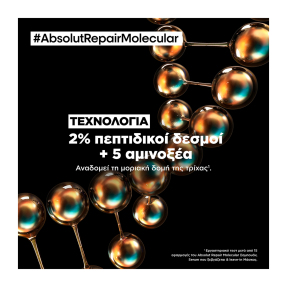 ABSOLUT REPAIR MOLECULAR ΣΑΜΠΟΥΑΝ ΜΟΡΙΑΚΗΣ ΕΠΑΝΟΡΘΩΣΗΣ ΧΩΡΙΣ ΘΕΙΙΚΑ ΑΛΑΤΑ ΓΙΑ ΤΑΛΑΙΠΩΡΗΜΕΝΑ ΜΑΛΛΙΑ | 300ml