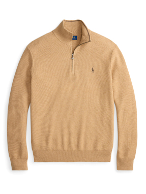 ΑΝΔΡΙΚΟ ΠΟΥΛΟΒΕΡ HALF-ZIP | Μπεζ  M
