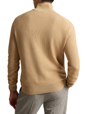 ΑΝΔΡΙΚΟ ΠΟΥΛΟΒΕΡ HALF-ZIP | Μπεζ  M