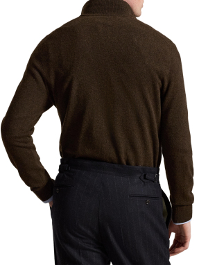 ΑΝΔΡΙΚΟ ΜΑΛΛΙΝΟ ΠΟΥΛΟΒΕΡ HALF-ZIP | Καφέ  XXL