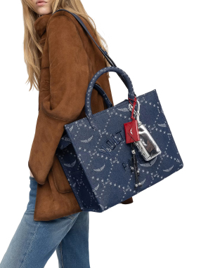 ΓΥΝΑΙΚΕΙΑ DENIM ΤΣΑΝΤΑ ΧΕΙΡΟΣ ANGEL TOTE | Μπλε Σκούρο