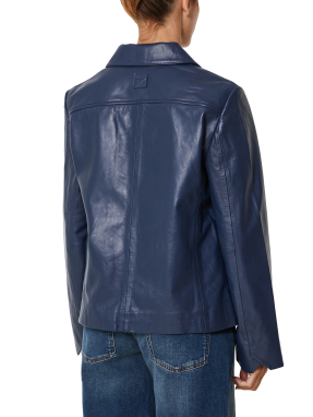 ΓΥΝΑΙΚΕΙΟ ΔΕΡΜΑΤΙΝΟ JACKET LIAMYS | Μπλε Σκούρο MARINE S