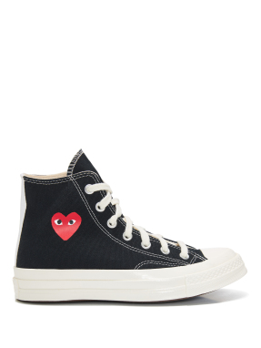 UNISEX SNEAKERS PLAY COMME DES GARCONS x CONVERSE 70 SMALL RED HEART HI TOP | Μαύρο 36.5