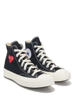 UNISEX SNEAKERS PLAY COMME DES GARCONS x CONVERSE 70 SMALL RED HEART HI TOP | Μαύρο 36.5