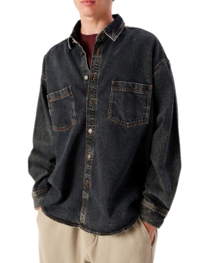 ΑΝΔΡΙΚΟ DENIM ΠΟΥΚΑΜΙΣΟ | Μαύρο BLUE BLACK XL