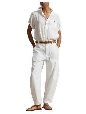 ΓΥΝΑΙΚΕΙΟ ΛΙΝΟ ΠΟΥΚΑΜΙΣΟ | Λευκό S