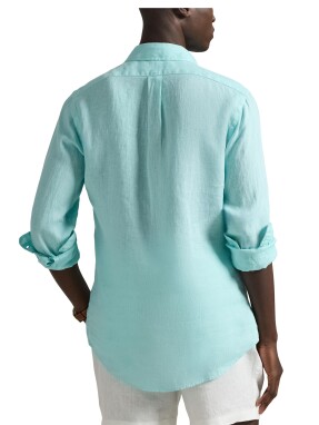 ΑΝΔΡΙΚΟ ΛΙΝΟ ΠΟΥΚΑΜΙΣΟ | Τυρκουάζ XXL