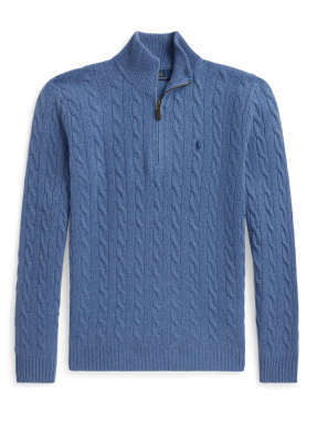 ΑΝΔΡΙΚΟ ΜΑΛΛΙΝΟ ΠΟΥΛΟΒΕΡ HALF-ZIP | Μπλε  XL