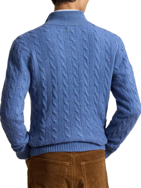 ΑΝΔΡΙΚΟ ΜΑΛΛΙΝΟ ΠΟΥΛΟΒΕΡ HALF-ZIP | Μπλε  XL