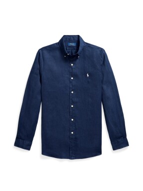 ΑΝΔΡΙΚΟ ΛΙΝΟ ΠΟΥΚΑΜΙΣΟ | Μπλε Σκούρο XXL