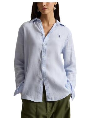 ΓΥΝΑΙΚΕΙΟ ΛΙΝΟ ΠΟΥΚΑΜΙΣΟ | Γαλάζιο XS