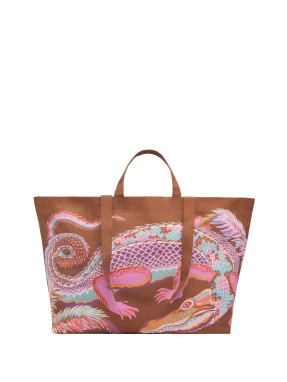 MAXI SHOPPER BAG CROCO | Καφέ