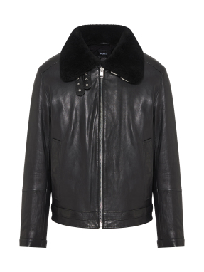 ΑΝΔΡΙΚΟ ΔΕΡΜΑΤΙΝΟ JACKET | Μαύρο EU 54