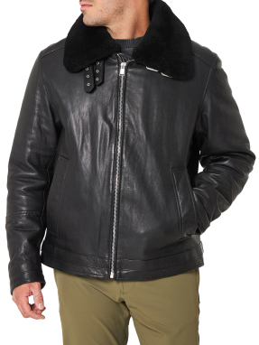 ΑΝΔΡΙΚΟ ΔΕΡΜΑΤΙΝΟ JACKET | Μαύρο EU 54