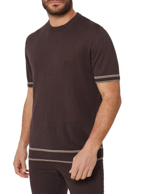 ΑΝΔΡΙΚΟ ΠΛΕΚΤΟ T-SHIRT | Καφέ Σκούρο XL