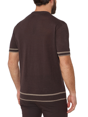 ΑΝΔΡΙΚΟ ΠΛΕΚΤΟ T-SHIRT | Καφέ Σκούρο XL