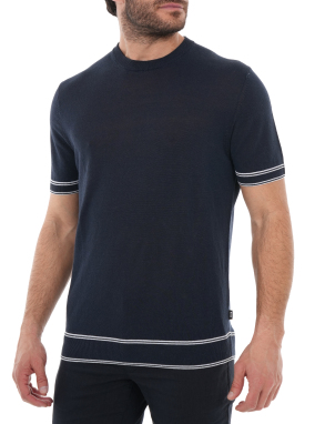 ΑΝΔΡΙΚΟ ΠΛΕΚΤΟ T-SHIRT | Μπλε Σκούρο XL