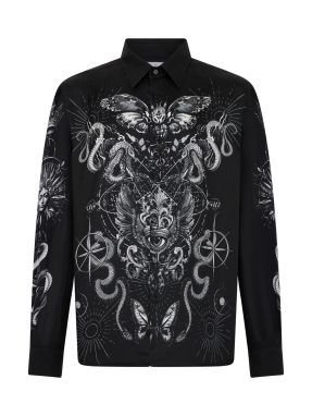 ΑΝΔΡΙΚΟ ΠΟΥΚΑΜΙΣΟ ALL-OVER TATTOO | Μαύρο M