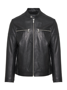 ΑΝΔΡΙΚΟ ΔΕΡΜΑΤΙΝΟ JACKET | Μαύρο IT 52