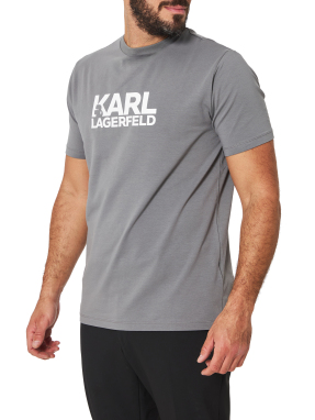 ΑΝΔΡΙΚΟ T-SHIRT ΜΕ ΛΟΓΟΤΥΠΟ | Γκρι XXL