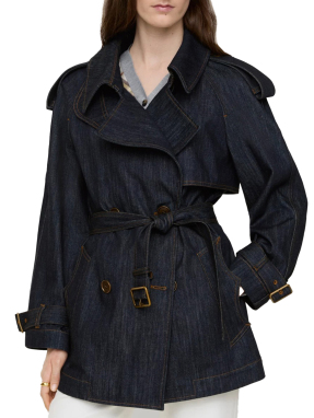 ΓΥΝΑΙΚΕΙΟ DENIM ΠΑΛΤΟ | Μπλε Σκούρο UK 8