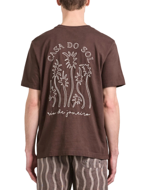 ΑΝΔΡΙΚΟ ΛΙΝΟ T-SHIRT DINIS | Καφέ Σκούρο XL