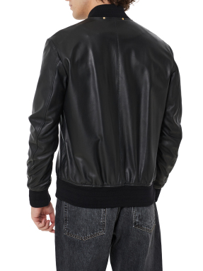 ΑΝΔΡΙΚΟ ΔΕΡΜΑΤΙΝΟ JACKET | Μαύρο L