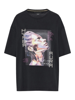 ΓΥΝΑΙΚΕΙΟ T-SHIRT ΜΕ ΤΥΠΩΜΑ | Μαύρο XL