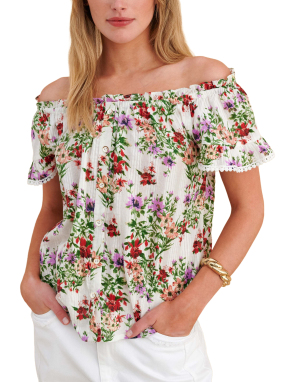 ΓΥΝΑΙΚΕΙΟ ΤΟΠ OFF-SHOULDER | Floral MULTI S