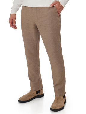 ΑΝΔΡΙΚΟ ΛΙΝΟ ΠΑΝΤΕΛΟΝΙ | Καφέ Ανοιχτό EU 56