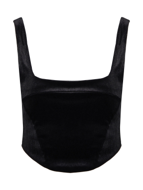 ΓΥΝΑΙΚΕΙΟ VELVET ΤΟΠ | Μαύρο S