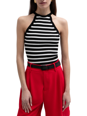 ΓΥΝΑΙΚΕΙΟ ΠΛΕΚΤΟ HALTER ΤΟΠ | Ριγέ  M