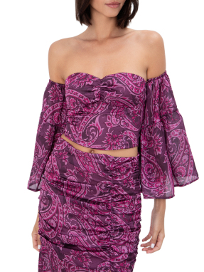 ΓΥΝΑΙΚΕΙΟ CROP ΤΟΠ OFF-SHOULDER | Εμπριμέ 1009 L