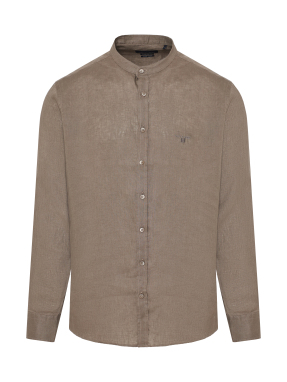 ΑΝΔΡΙΚΟ ΛΙΝΟ ΠΟΥΚΑΜΙΣΟ | Μπεζ Σκούρο XL