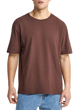 ΑΝΔΡΙΚΟ ΛΙΝΟ T-SHIRT | Καφέ XL